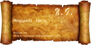 Negyedi Imre névjegykártya